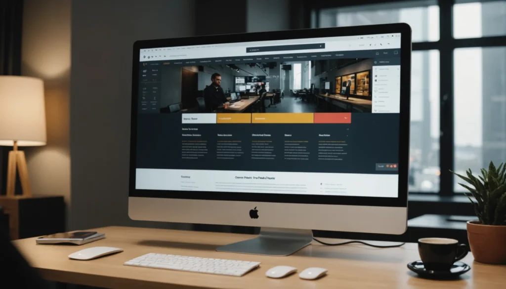 Menu site web design
