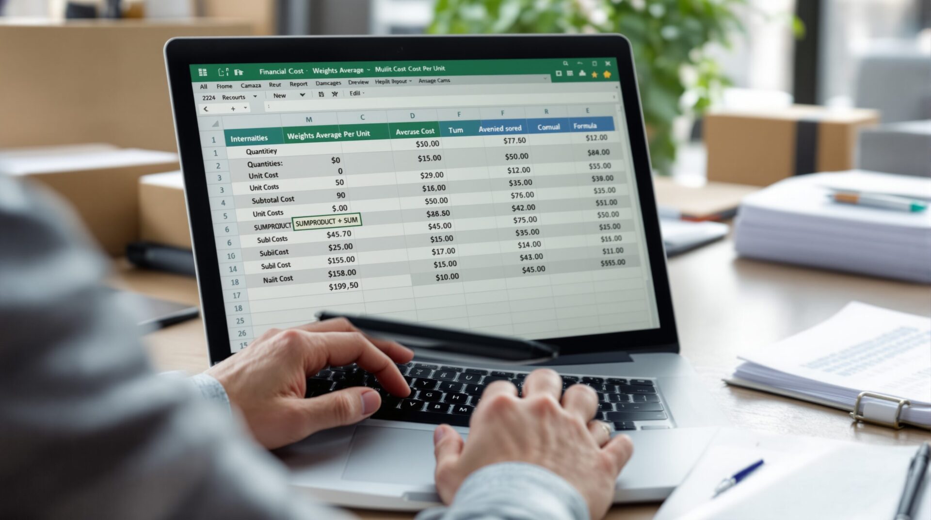 calcul cout unitaire moyen pondéré